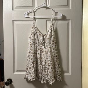 Garage mini dress! Size small, white with yellow flower details :)